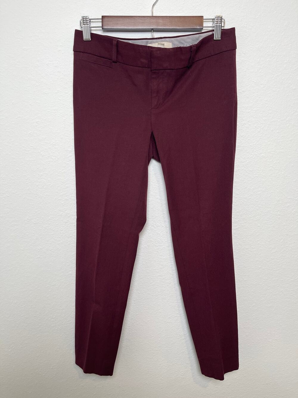 Banana Republic Sloan Fit Burgundy Maroon Ankle Dress Pant Womens Size 2 Stretch